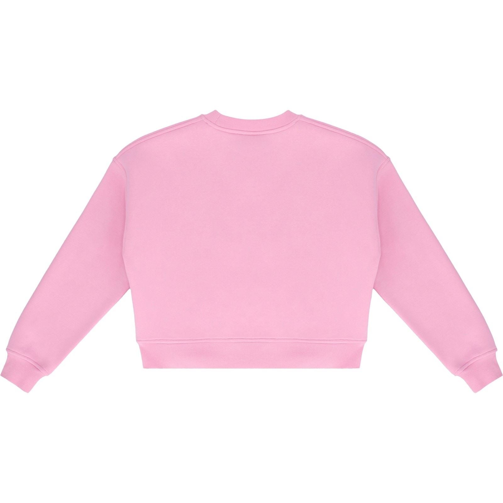 Hunter Tina Logo Cropped Crew Cotton Women's Pink Sweatshirt