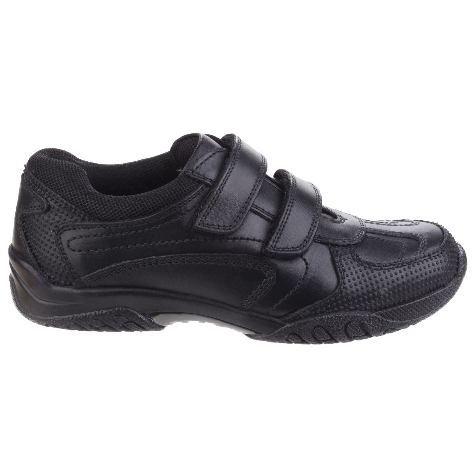 Hush Puppies Jezza Youth Boy's Black Leather Shoes