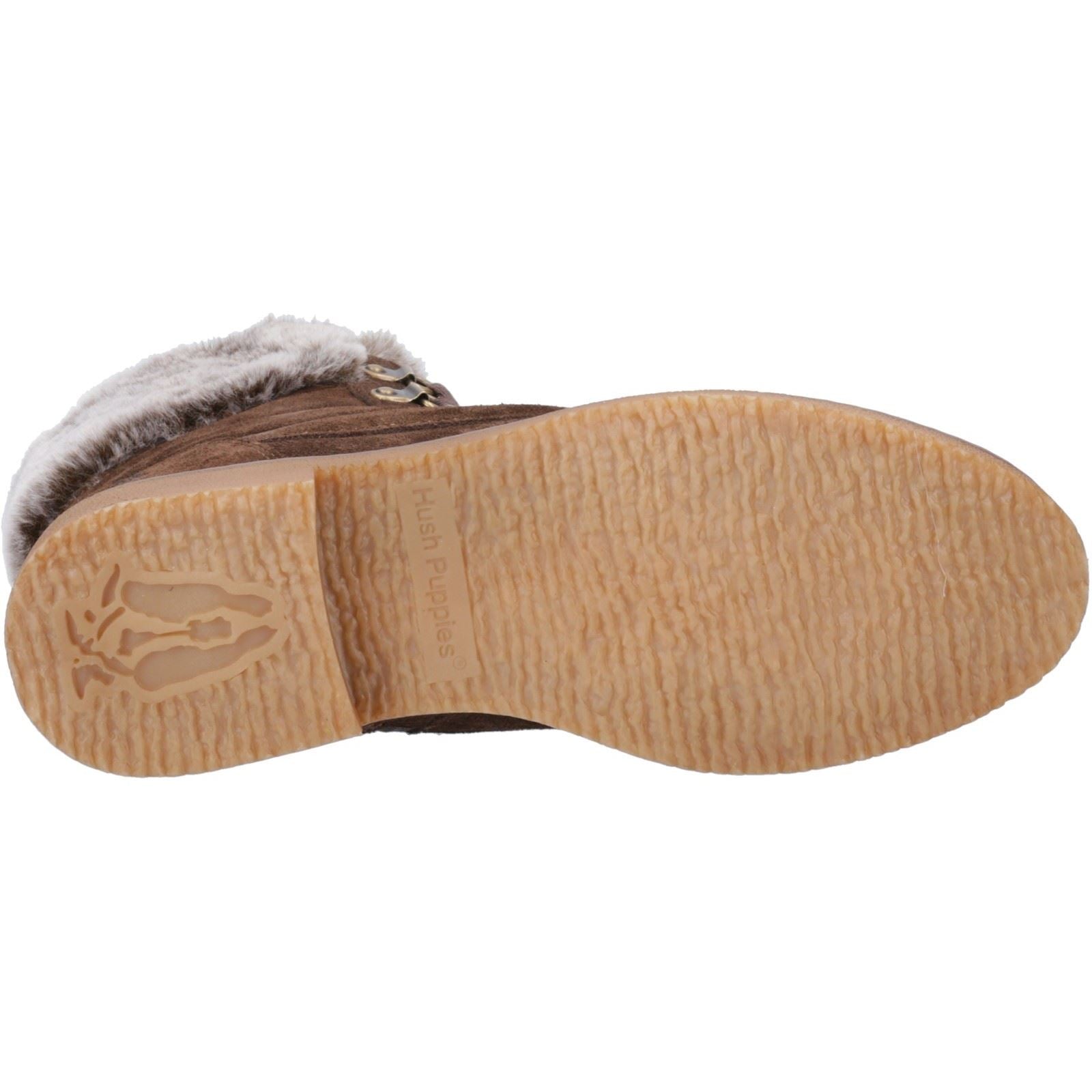 Hush Puppies Florence Suede Women's Chocolate Wide Fit Winter Ankle Boots