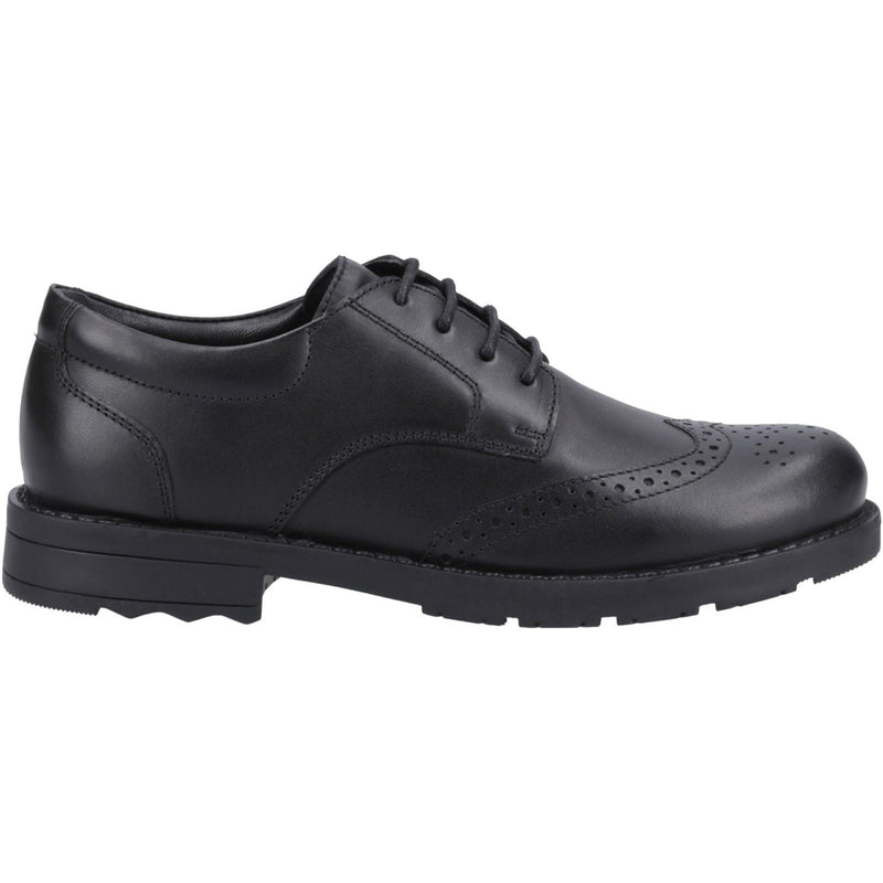 Hush Puppies Brian Leather Youth Boy's Black Brogues