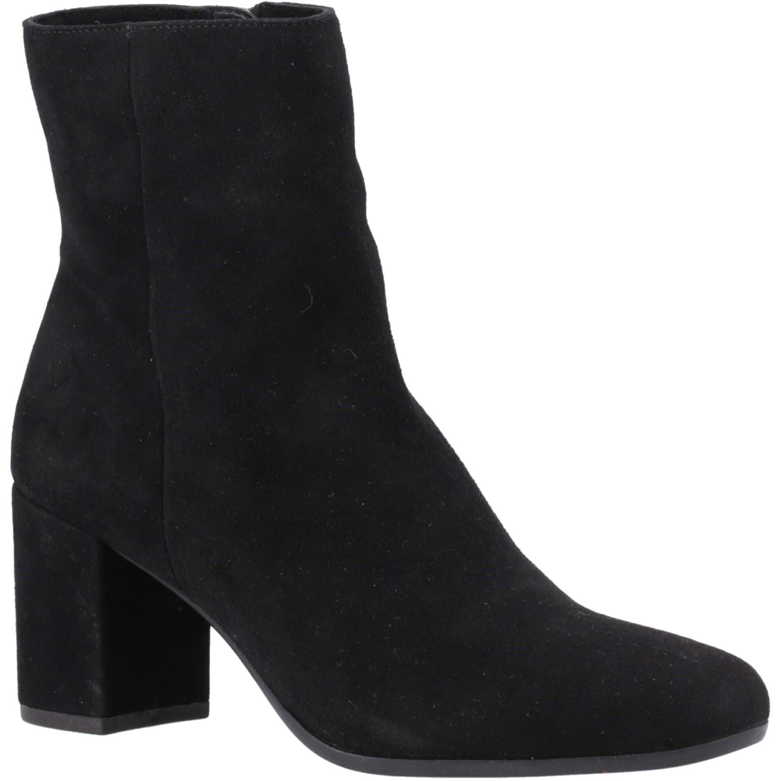 Hush Puppies Octavia Suede Women's Black Heeled Ankle Boots