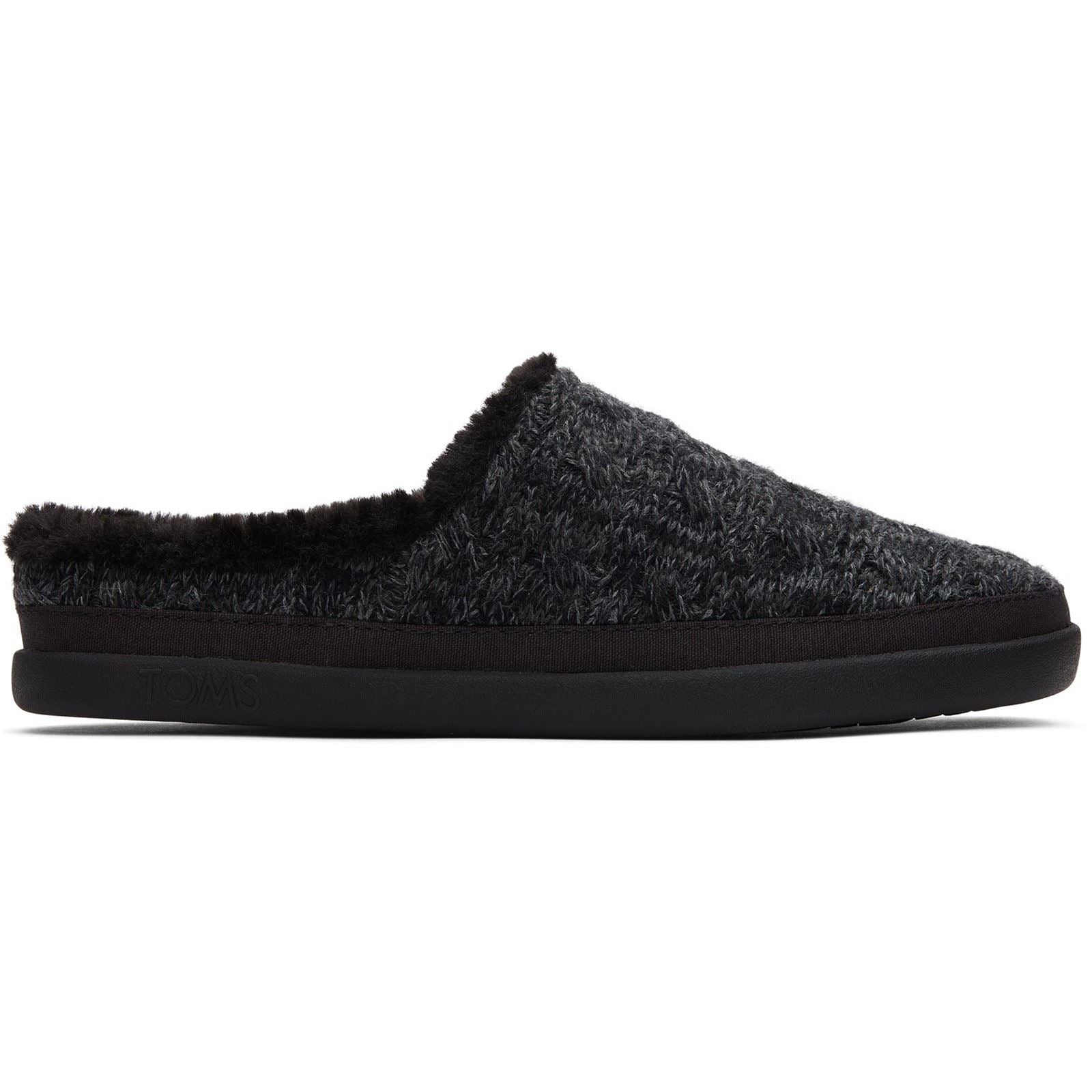 TOMS Sage Polyester Blend Women's Black Slippers