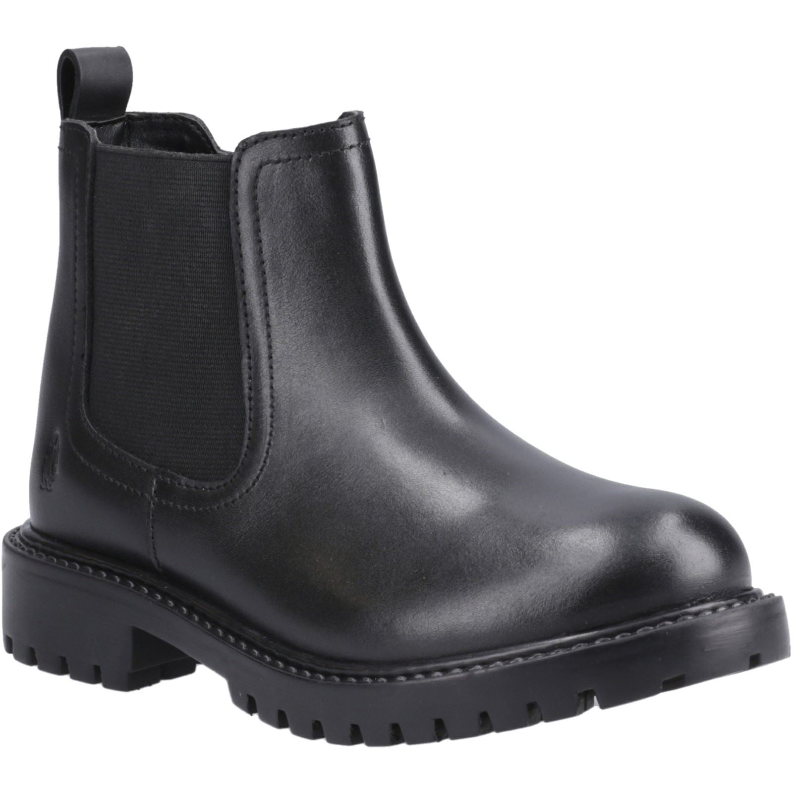 Hush Puppies Ariella Chelsea Leather Youth Girl's Black Boots