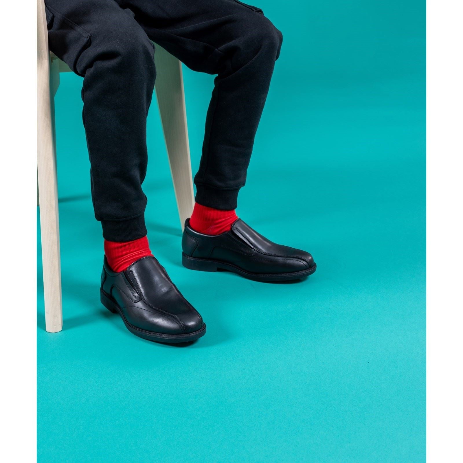 Hush Puppies Bespoke Youth Boy's Black Leather Loafers