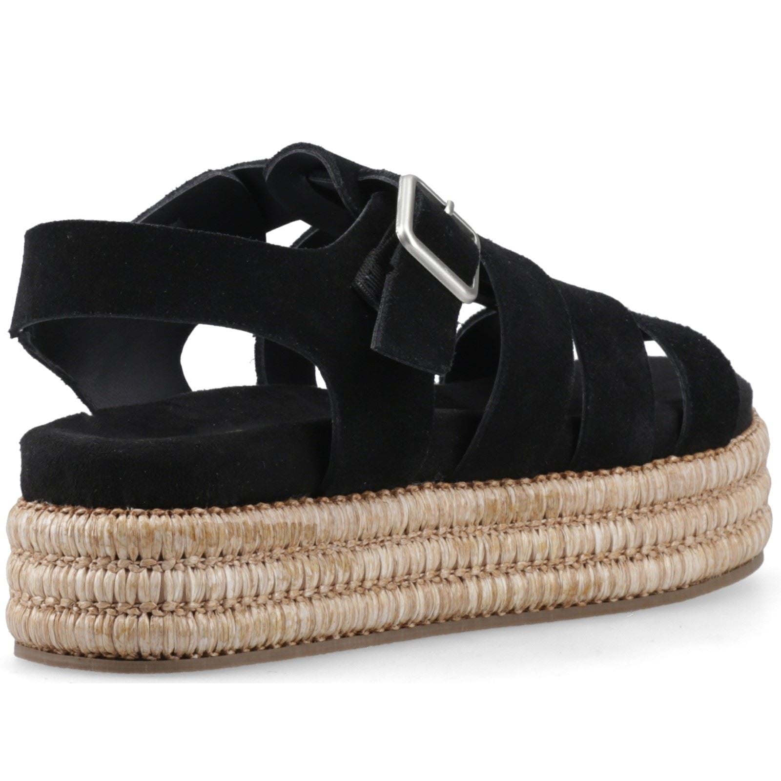 Hush Puppies Rosetta Gladiator Leather Women's Black/Tan Sandals