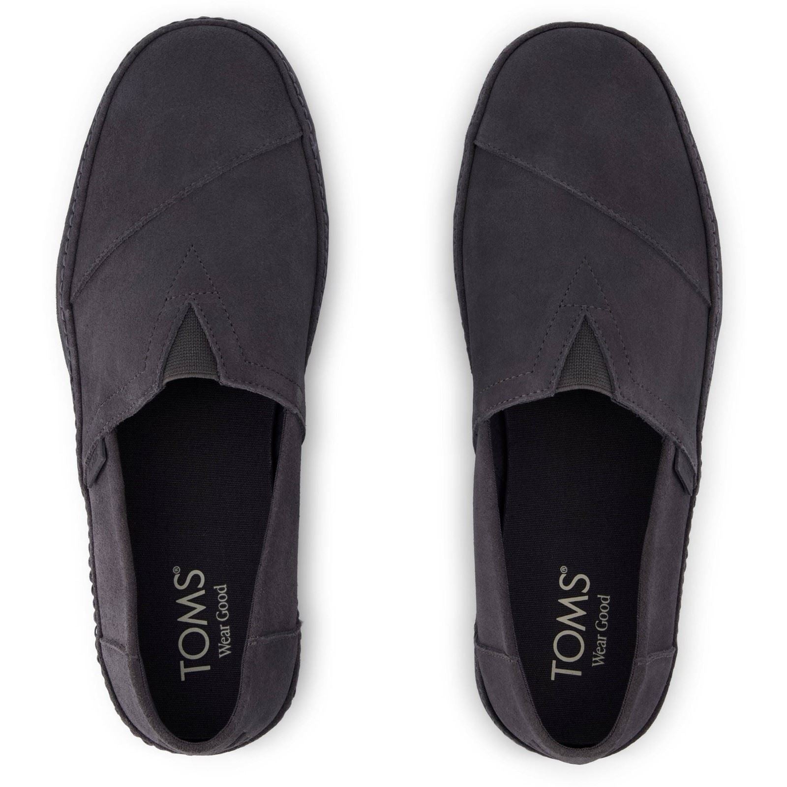 TOMS Alpargata Premium Leather Men's Forged Iron Espadrilles