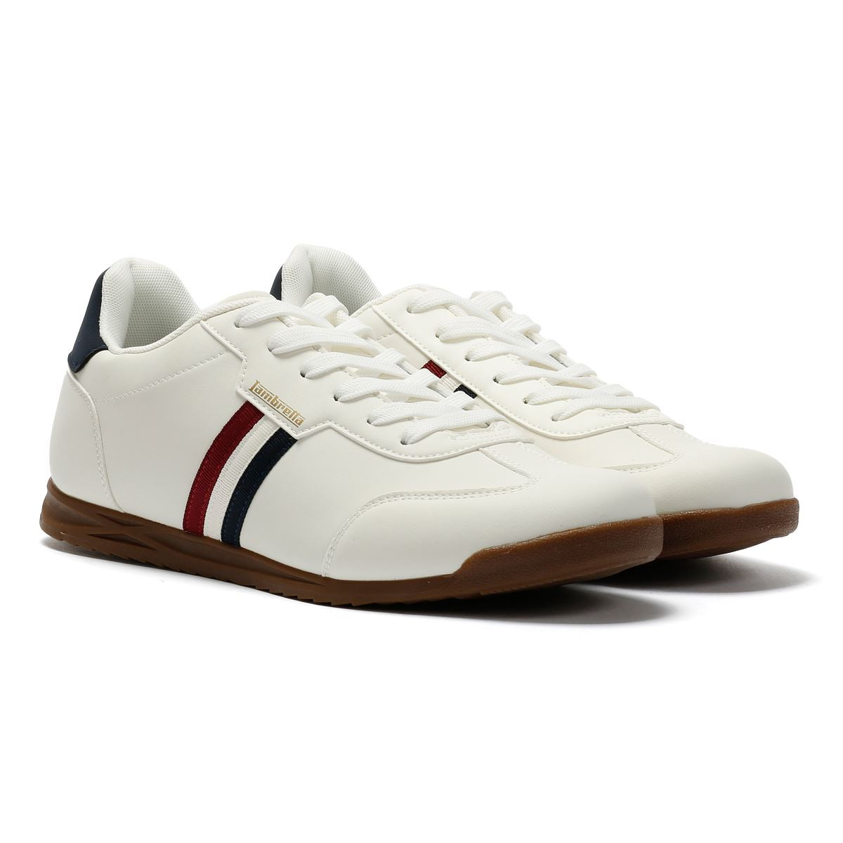 Lambretta Tackle Men's White/Navy Trainers