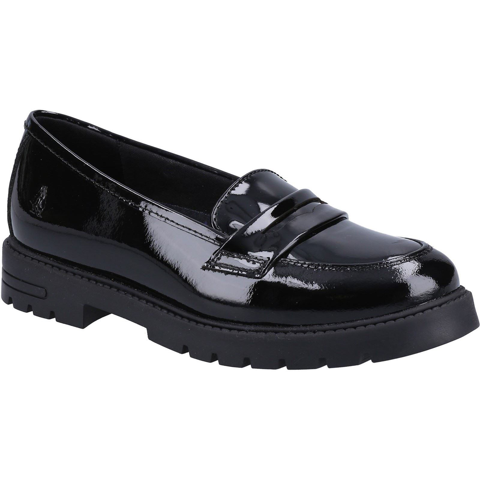 Hush Puppies Hazel Patent Leather Youth Girl's Black Loafers