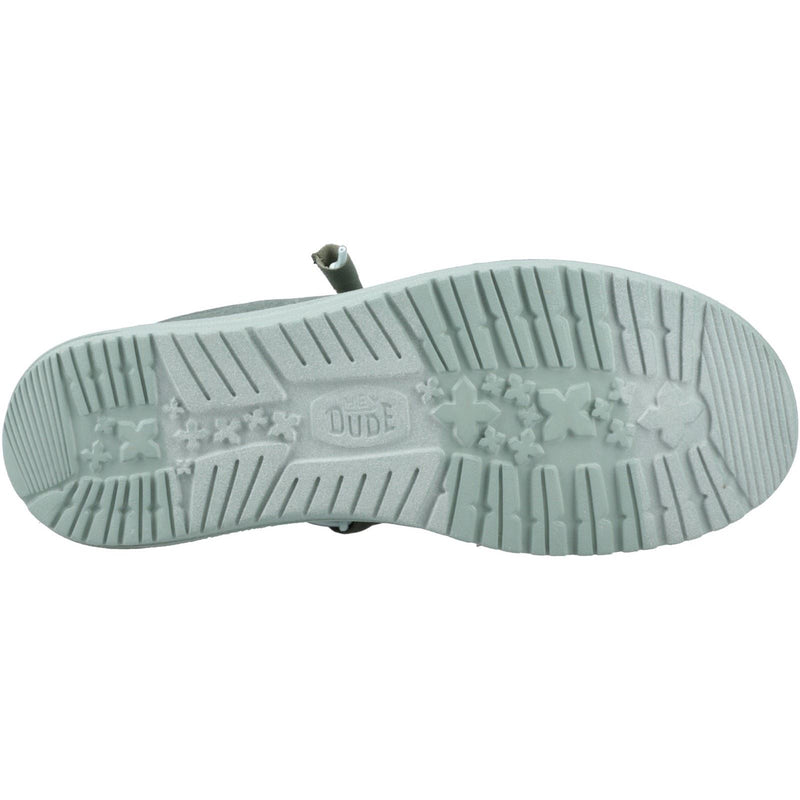 HEYDUDE Wally Canvas 100% Cotton Men's Duck Green/Iceberg Green Moccasins Shoes