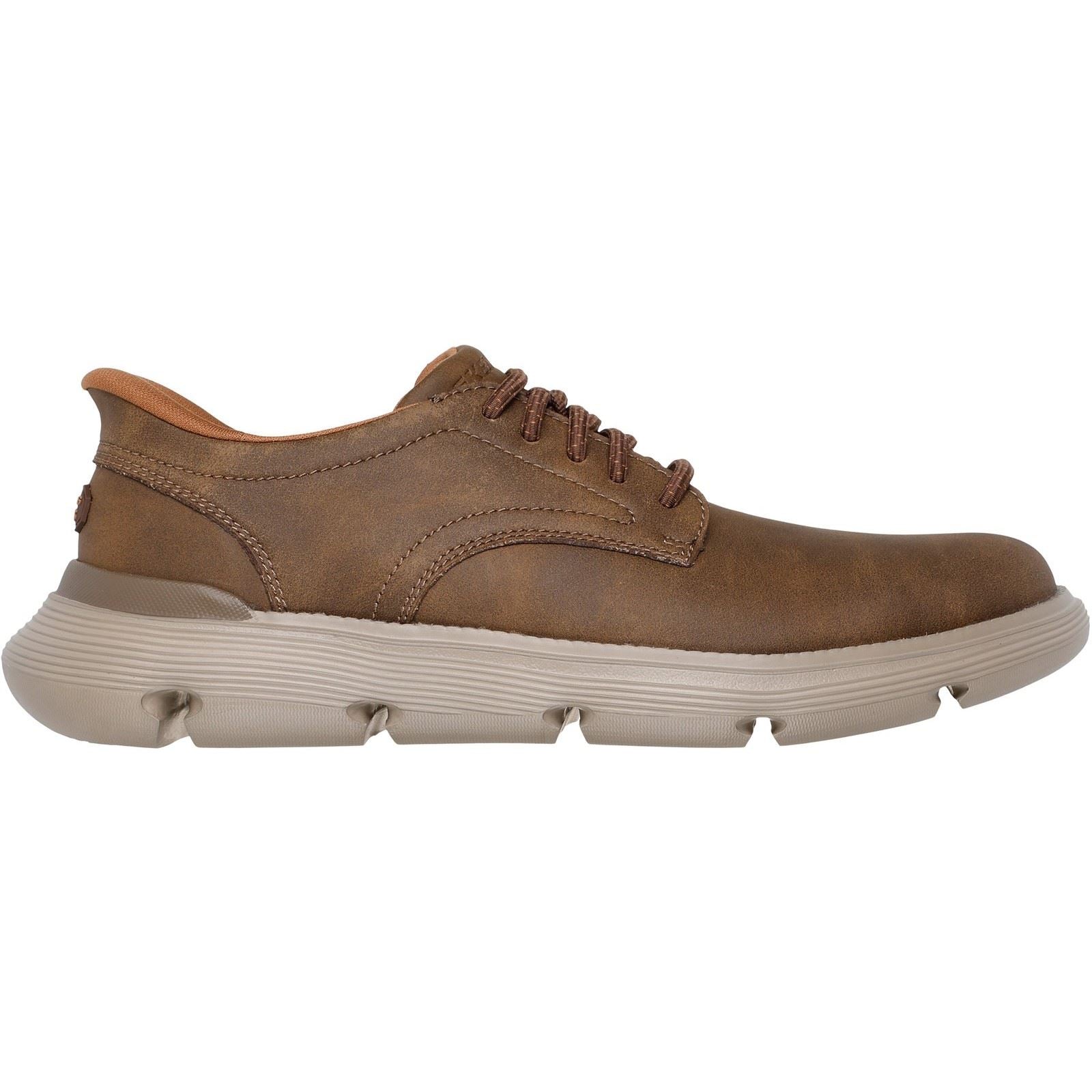 Skechers Garza Duran Leather Men's Taupe Trainers