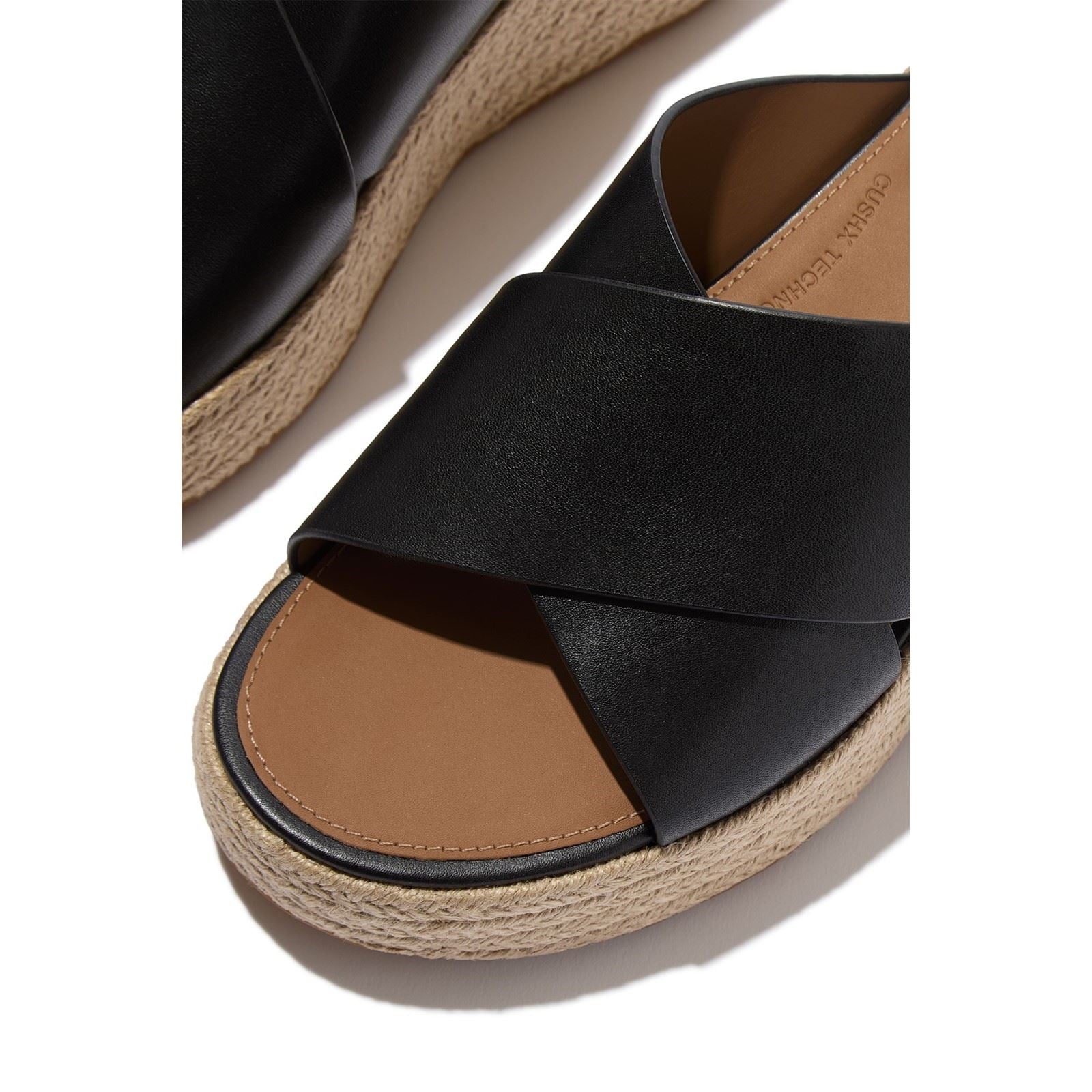 Fitflop Platfforms Leather Women's Black Sandals