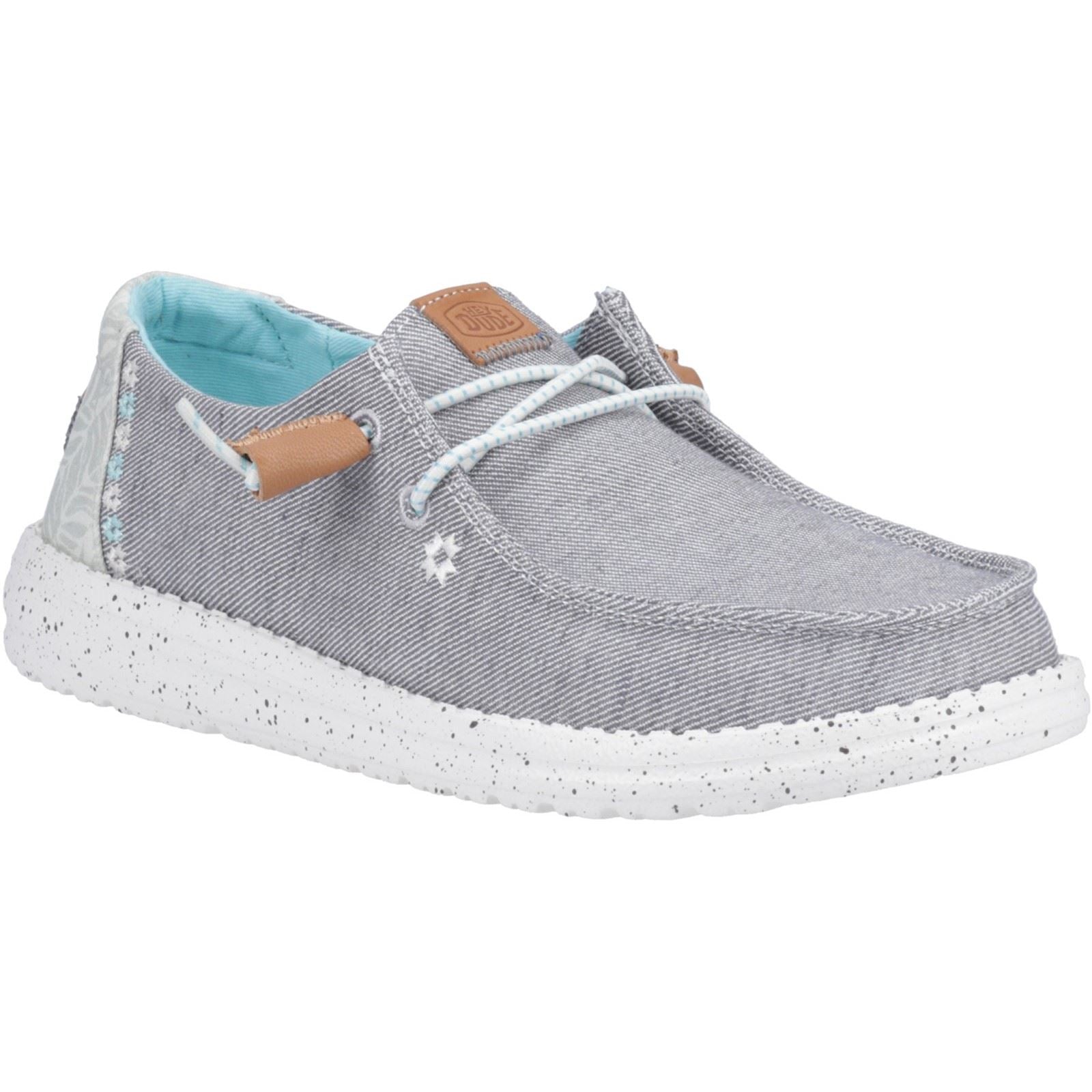 HEYDUDE Wendy Heathered Slub Tropical Linen/Lyocell/Cotton Women's Grey Shoes