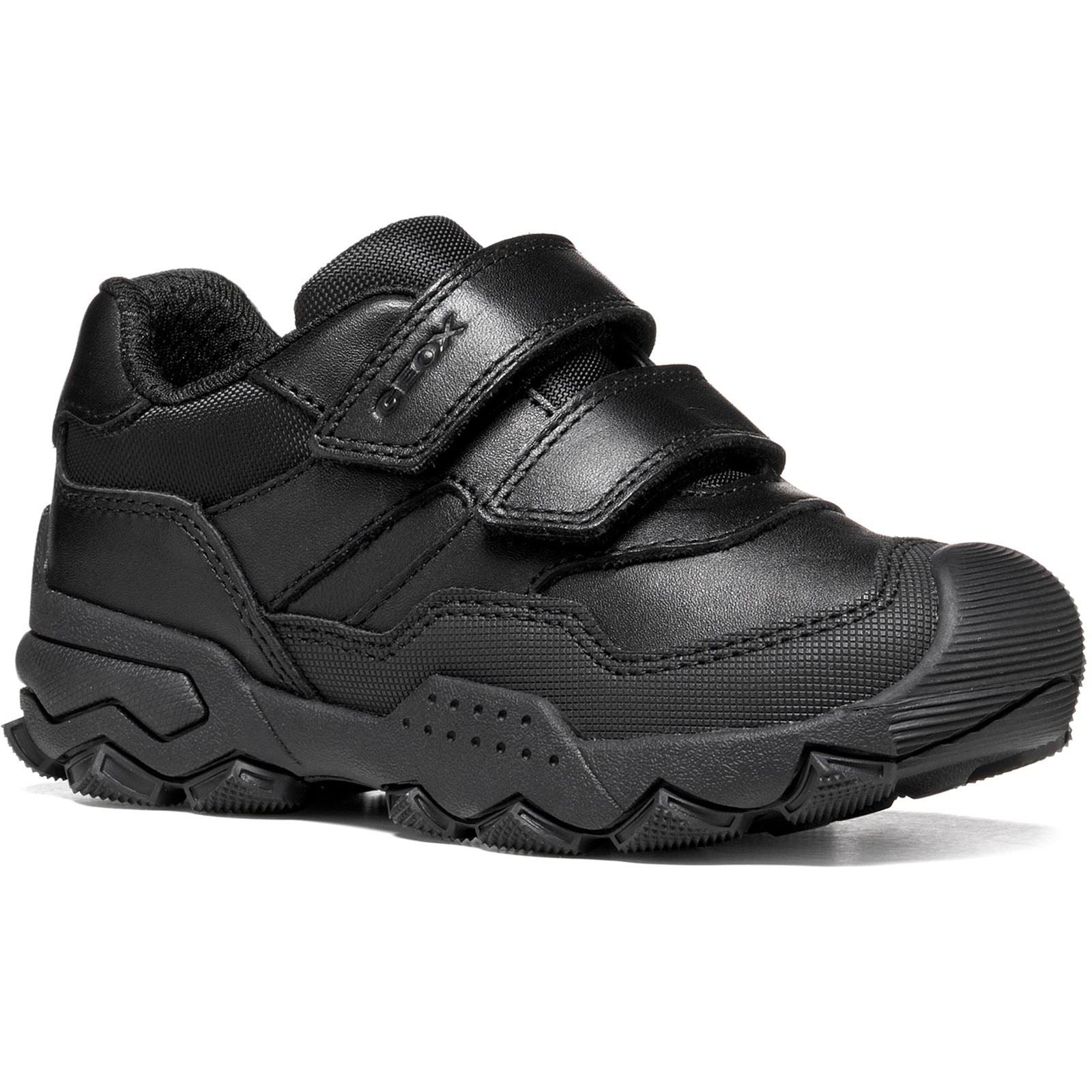 Geox J Buller Leather Black Trainers