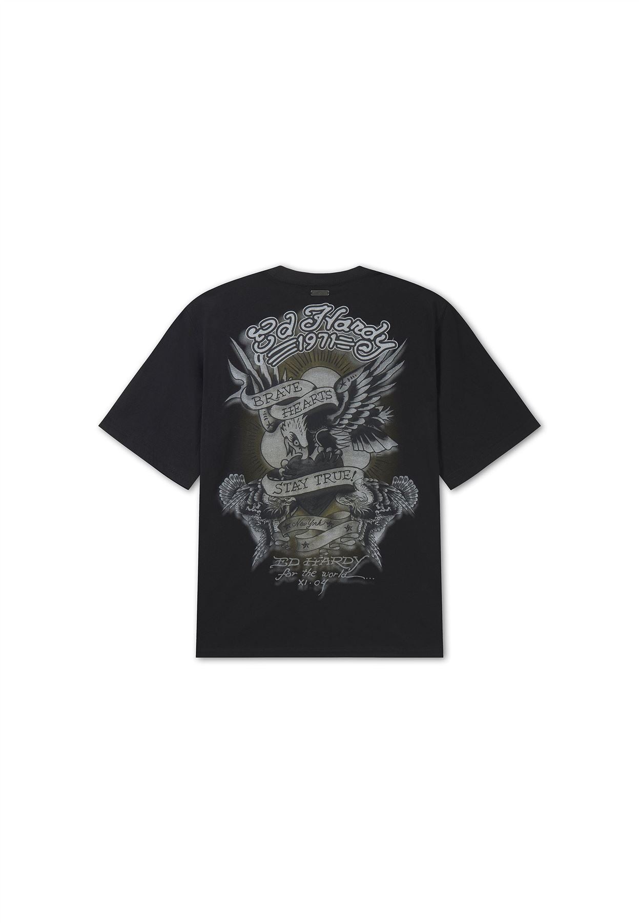 Ed Hardy Stay True Graphic Regular Men's Black T-Shirts