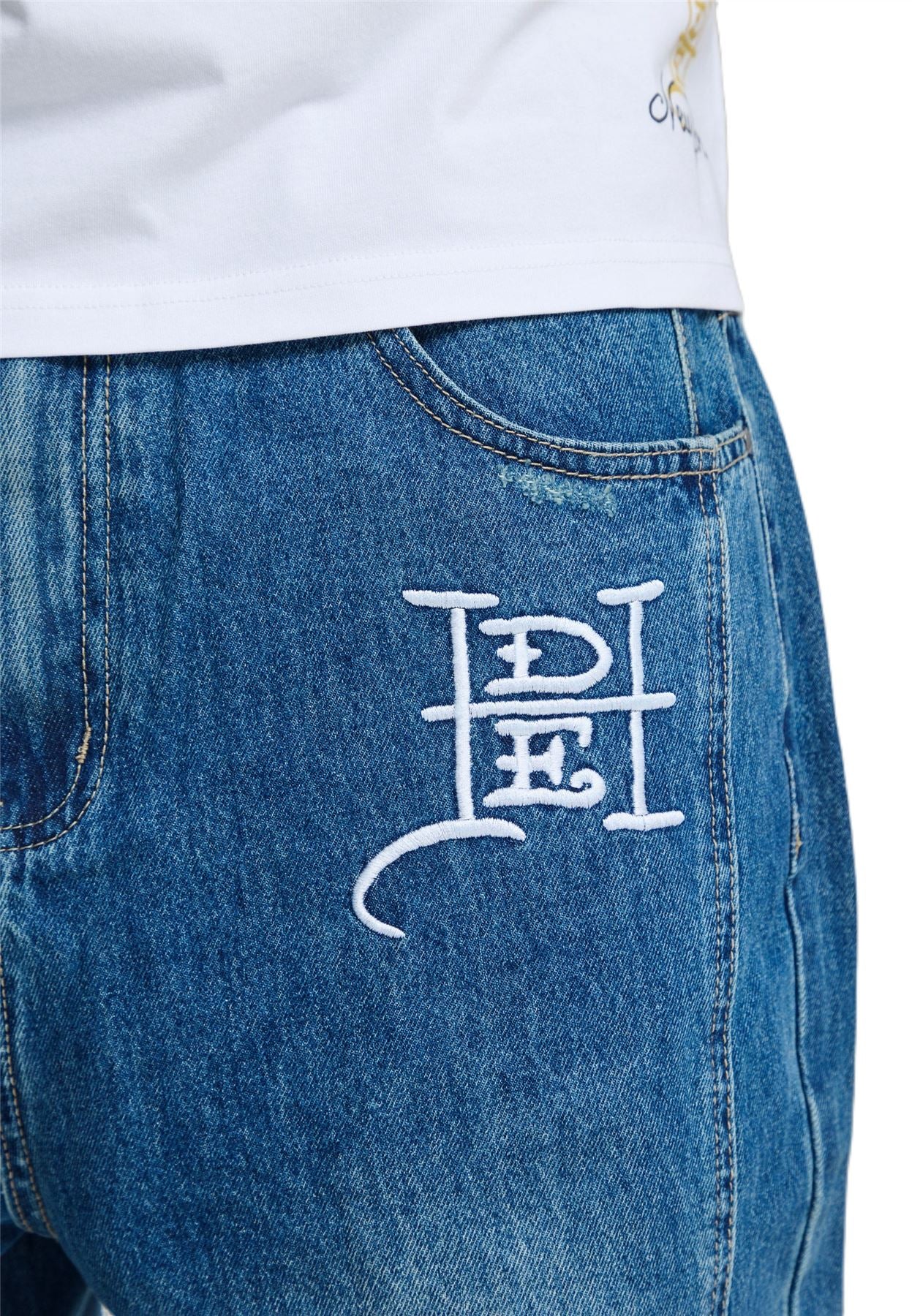 Ed Hardy Serpent Skull Graphic Relaxed Men's Mid Blue Jeans