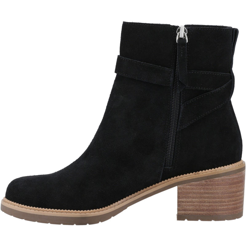 TOMS Hailey Buckle Leather Women's Black Heeled Ankle Boots