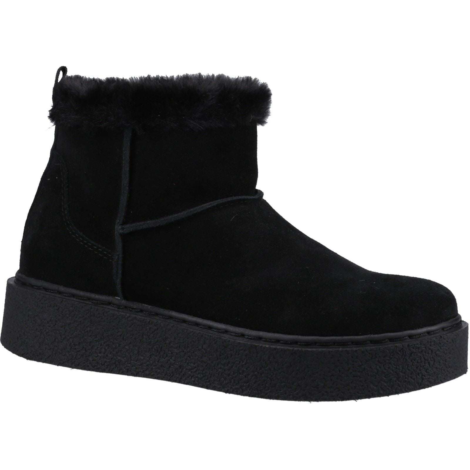 Hush Puppies Becca Suede Women's Black Winter Ankle Boots