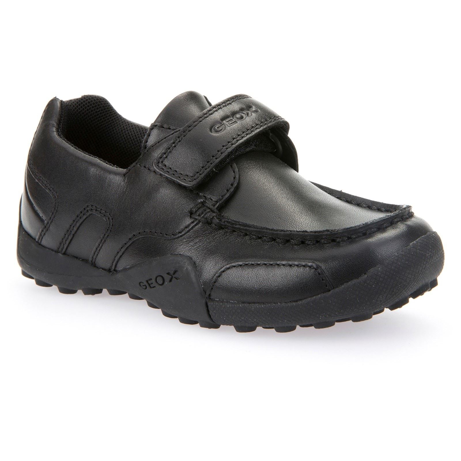 Geox J W.Snake Moc B Leather Boy's Black Moccasins Shoes