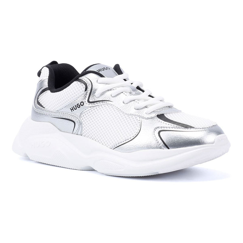 Hugo Leon Tennis Women's Silver/Black Trainers