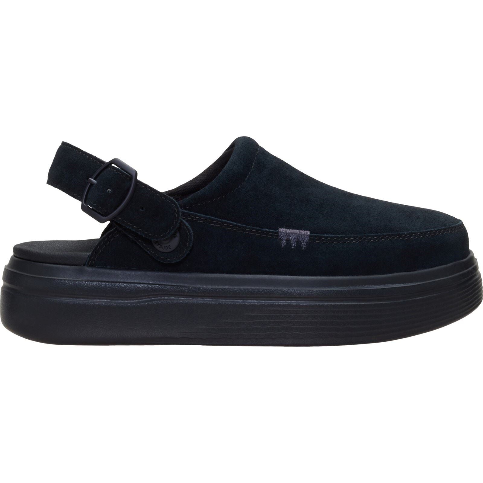 HEYDUDE Austin Lift Suede Women's Black/Black Clogs