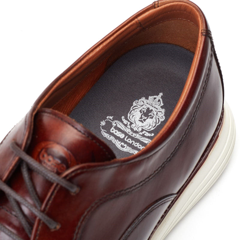 Base London Wing Leather Men's Burnt Brown Derby Shoes