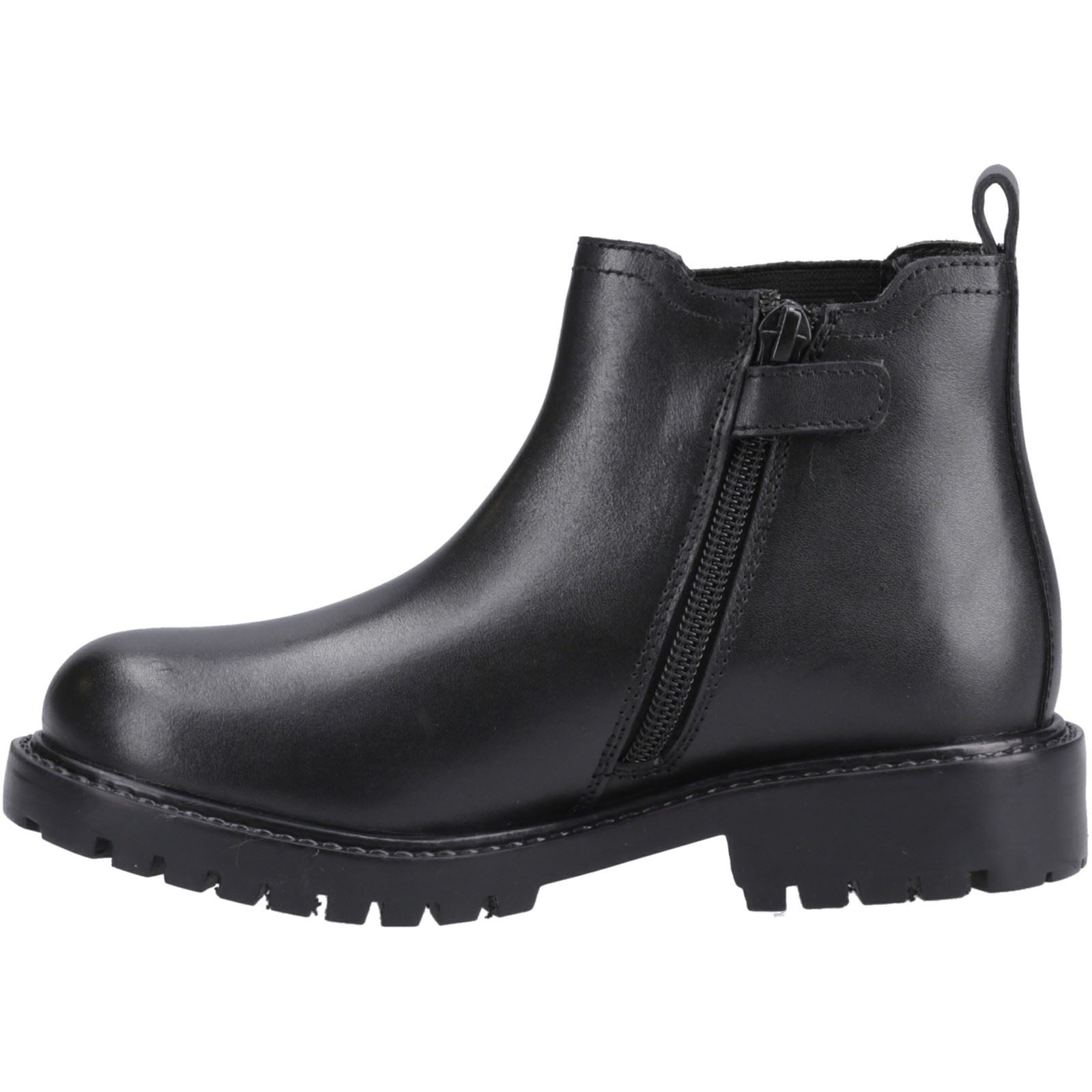 Hush Puppies Ariella Chelsea Leather Youth Girl's Black Boots