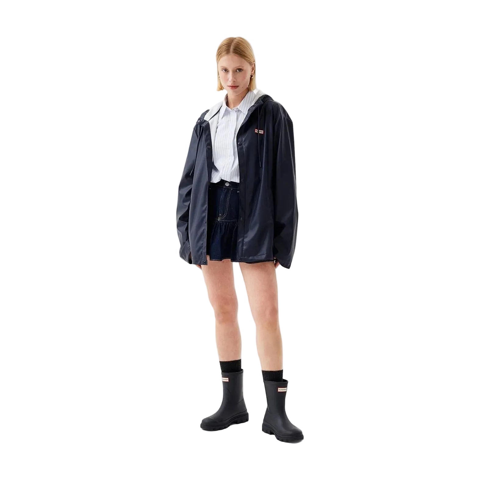 Hunter Izzy Hooded Blue Jacket