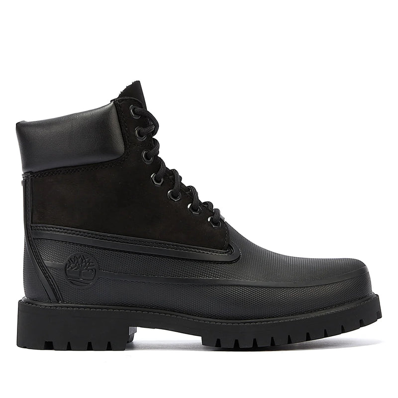 Black leather online timberland boots