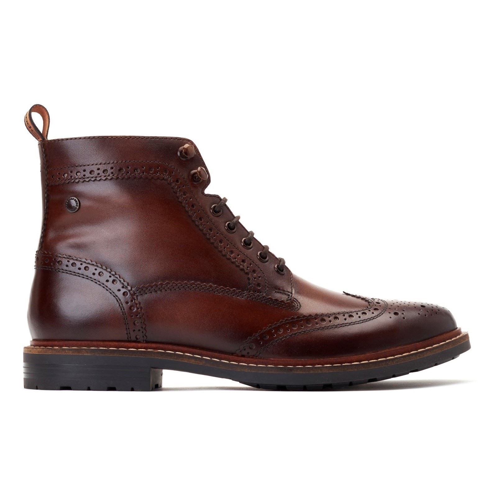 Base London Dealer Leather Men's Brown Ankle Boots