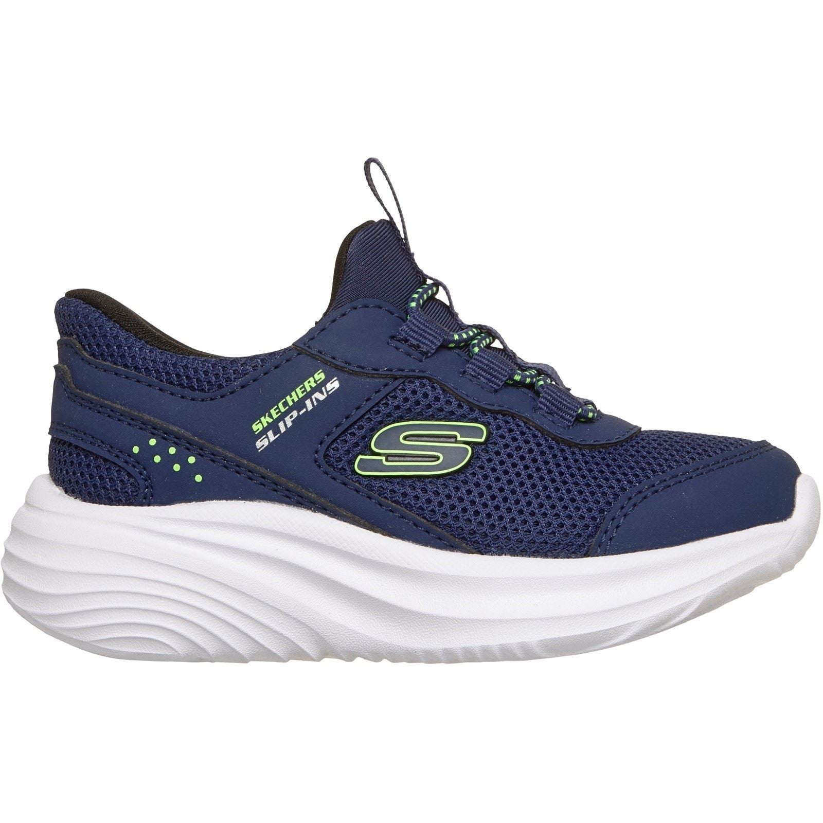 Skechers Bounder Pro Boy's Navy/Lime Trainers