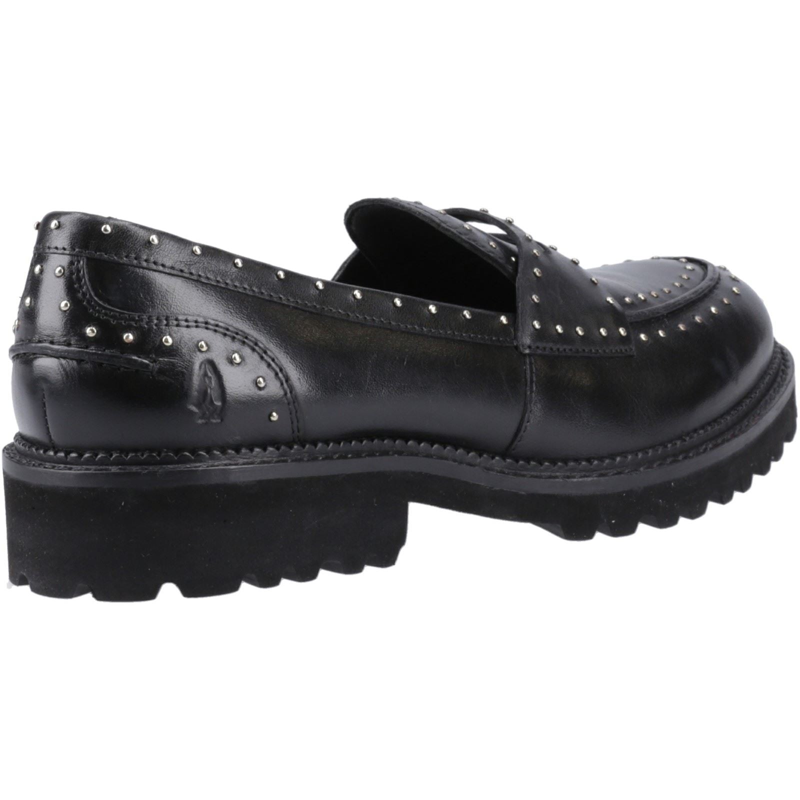 Hush Puppies Genie Leather Women's Black Standard Loafers