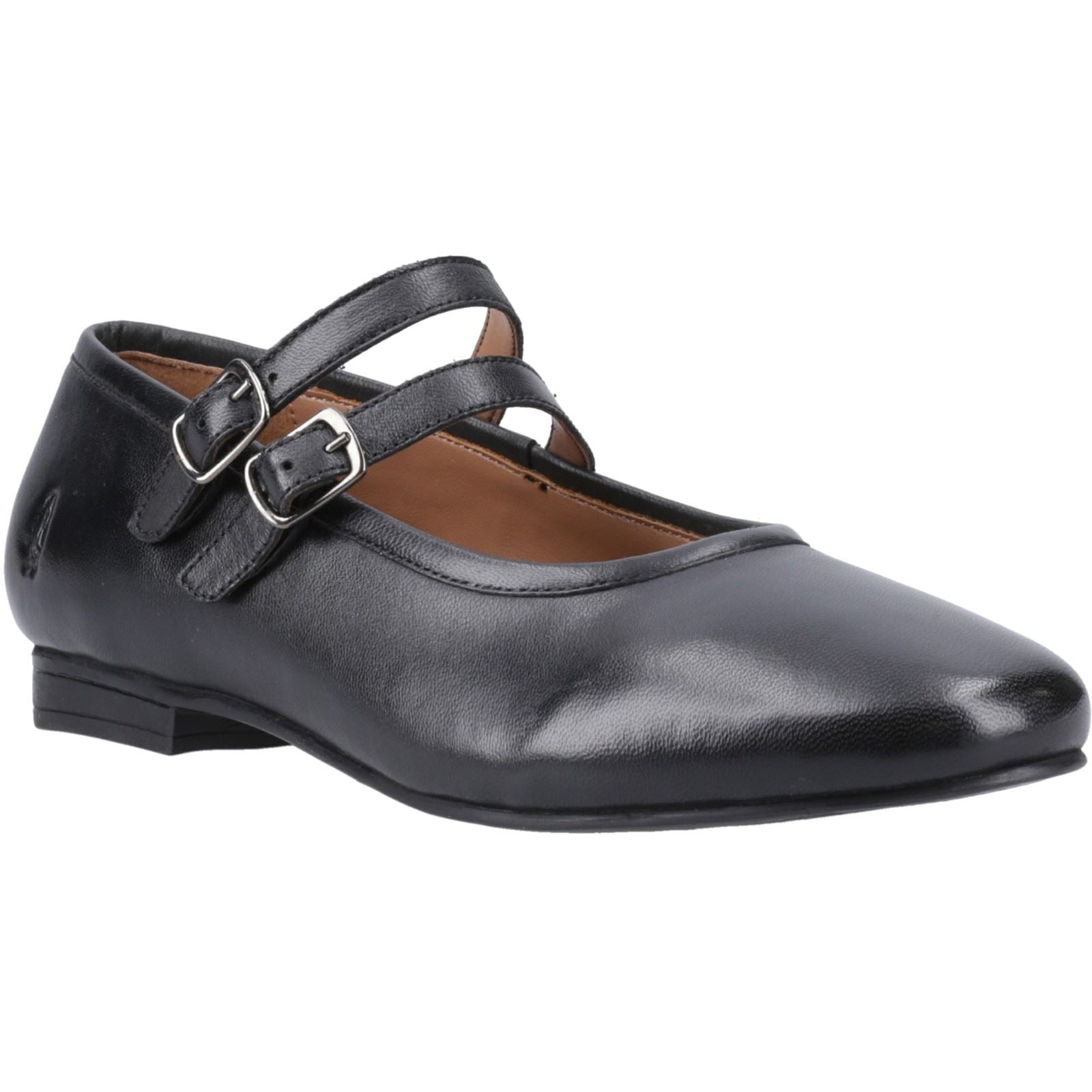 Hush Puppies Nancy Mary Jane Leather Women's Black Leather Shoes