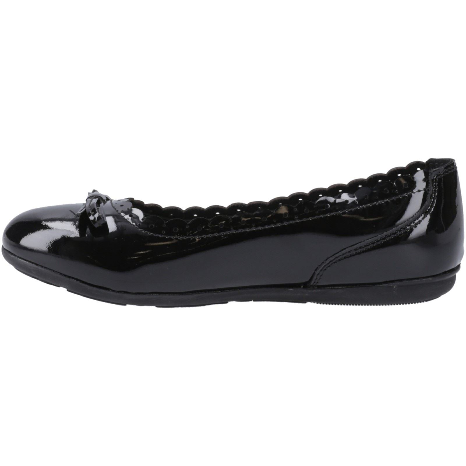 Hush Puppies Lillie Ballerina Patent Leather Junior Black Ballet Flats