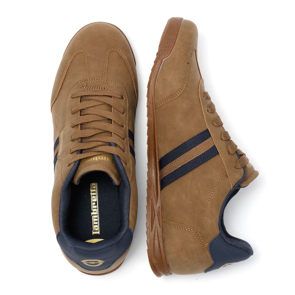 Lambretta Tackle Men's Taupe/Navy Trainers