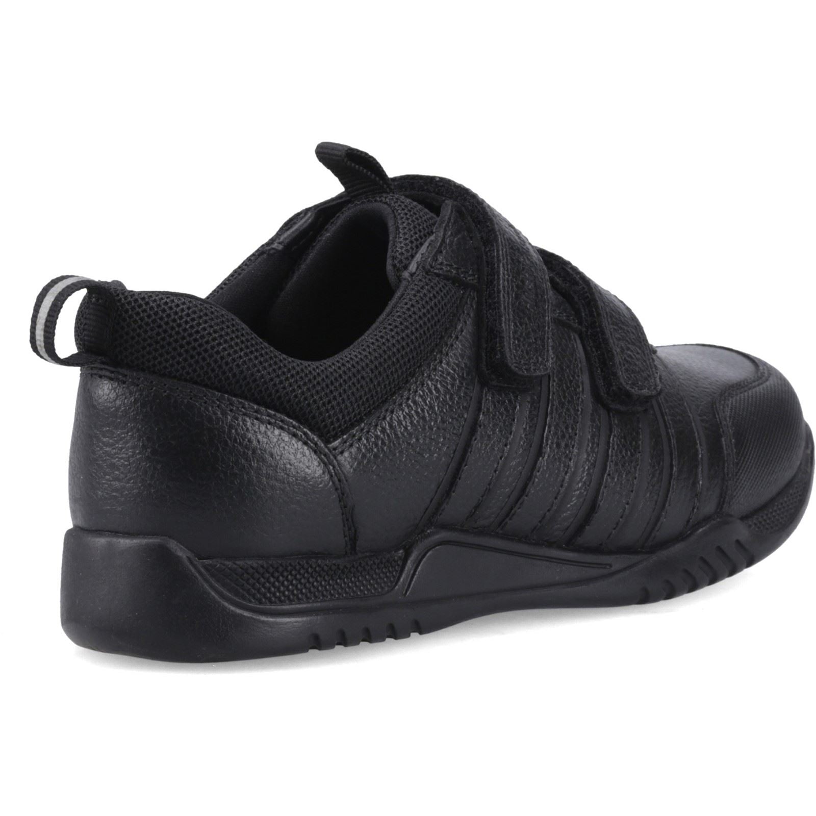 Hush Puppies Josh 2 Snr Leather Boy's Black Trainers