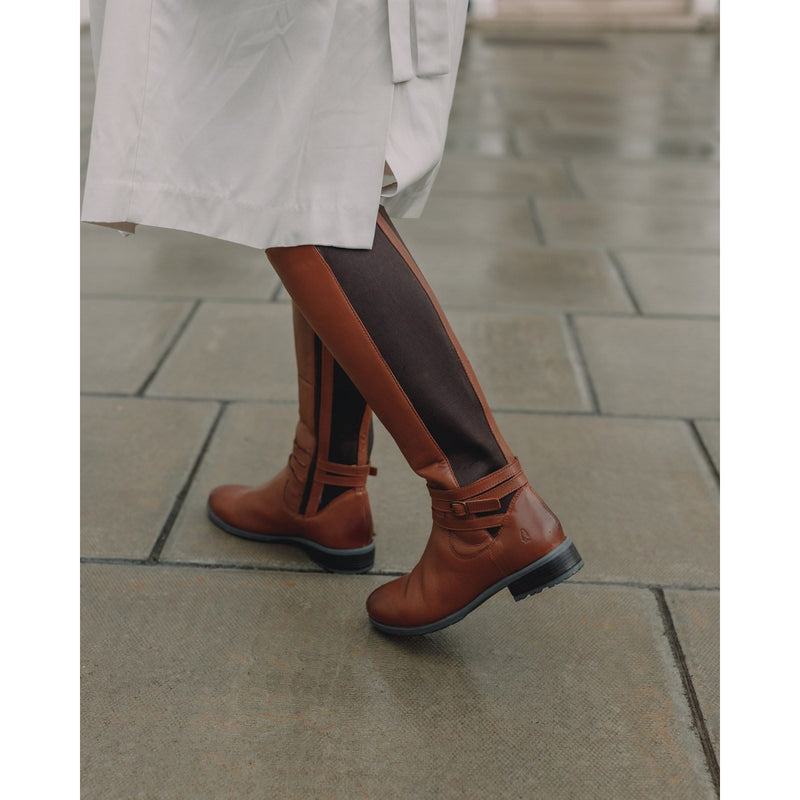 Hush Puppies Vanessa Leather Women's Tan Heeled Knee High Boots