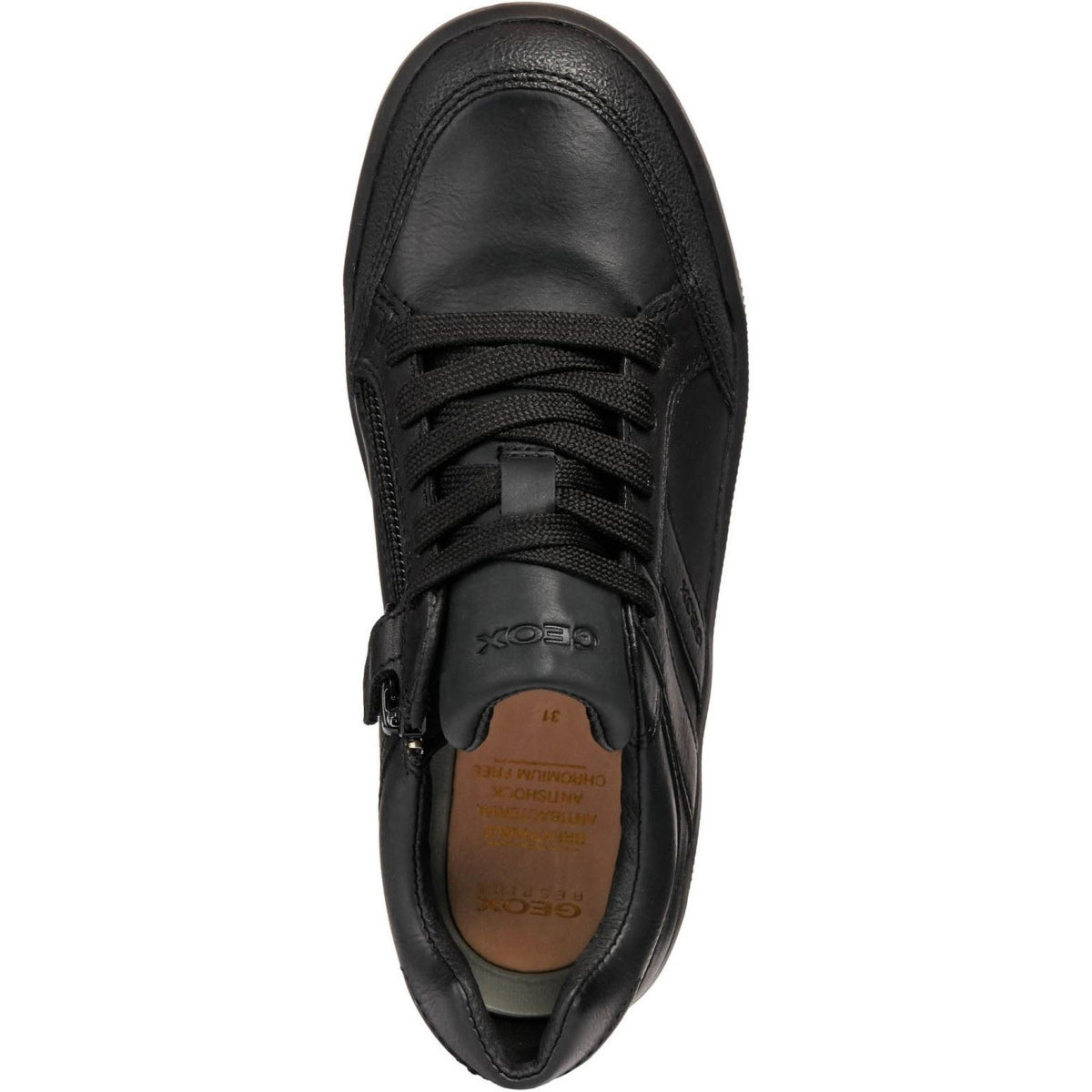 Geox J Arzach B. D Leather Black Trainers