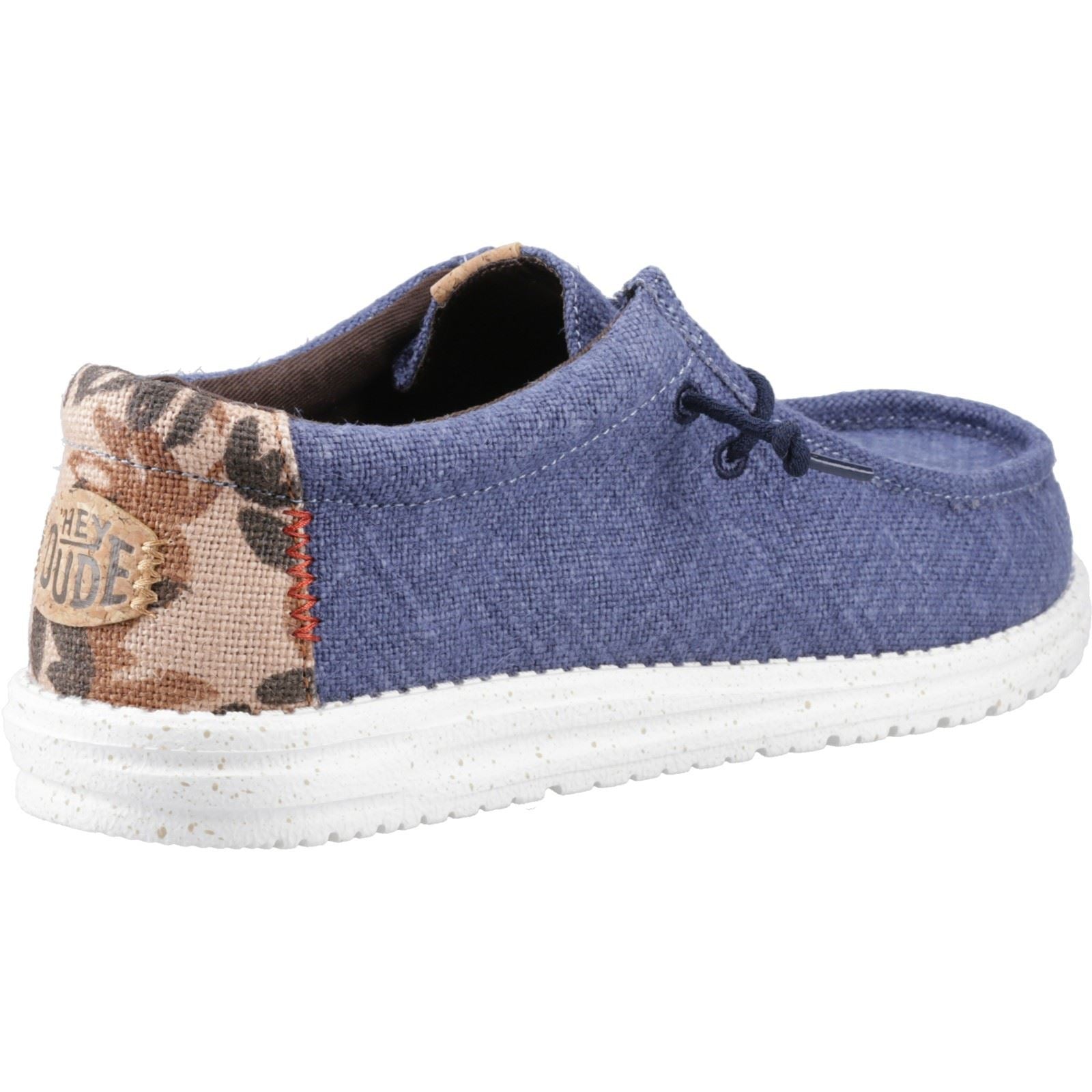 HEYDUDE Wally Palm Jute Jute Men's Navy Blazer/Chili Red Moccasins Shoes