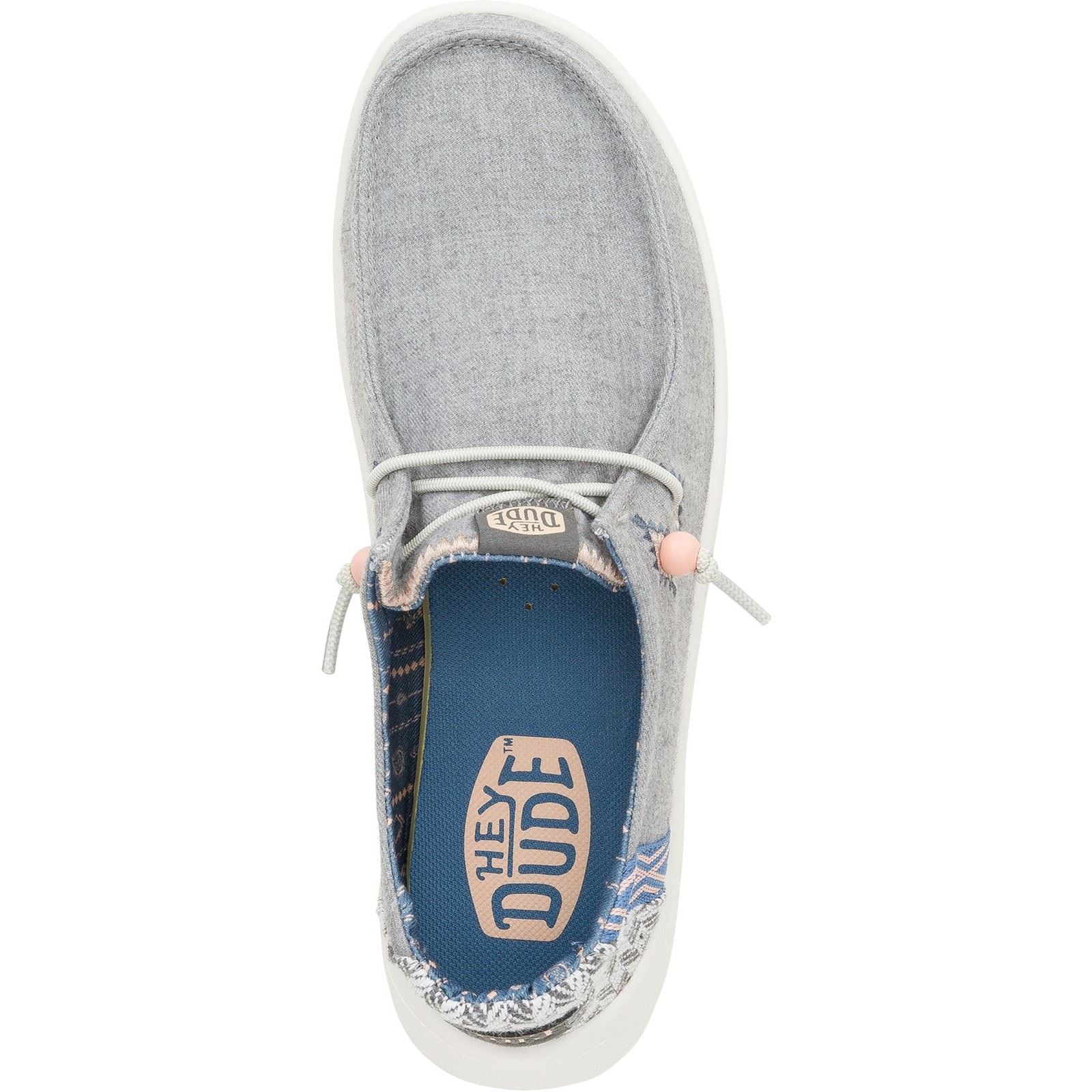 HEYDUDE Wendy Peak Chambray Woven Synthetic Women's Grey Shoes