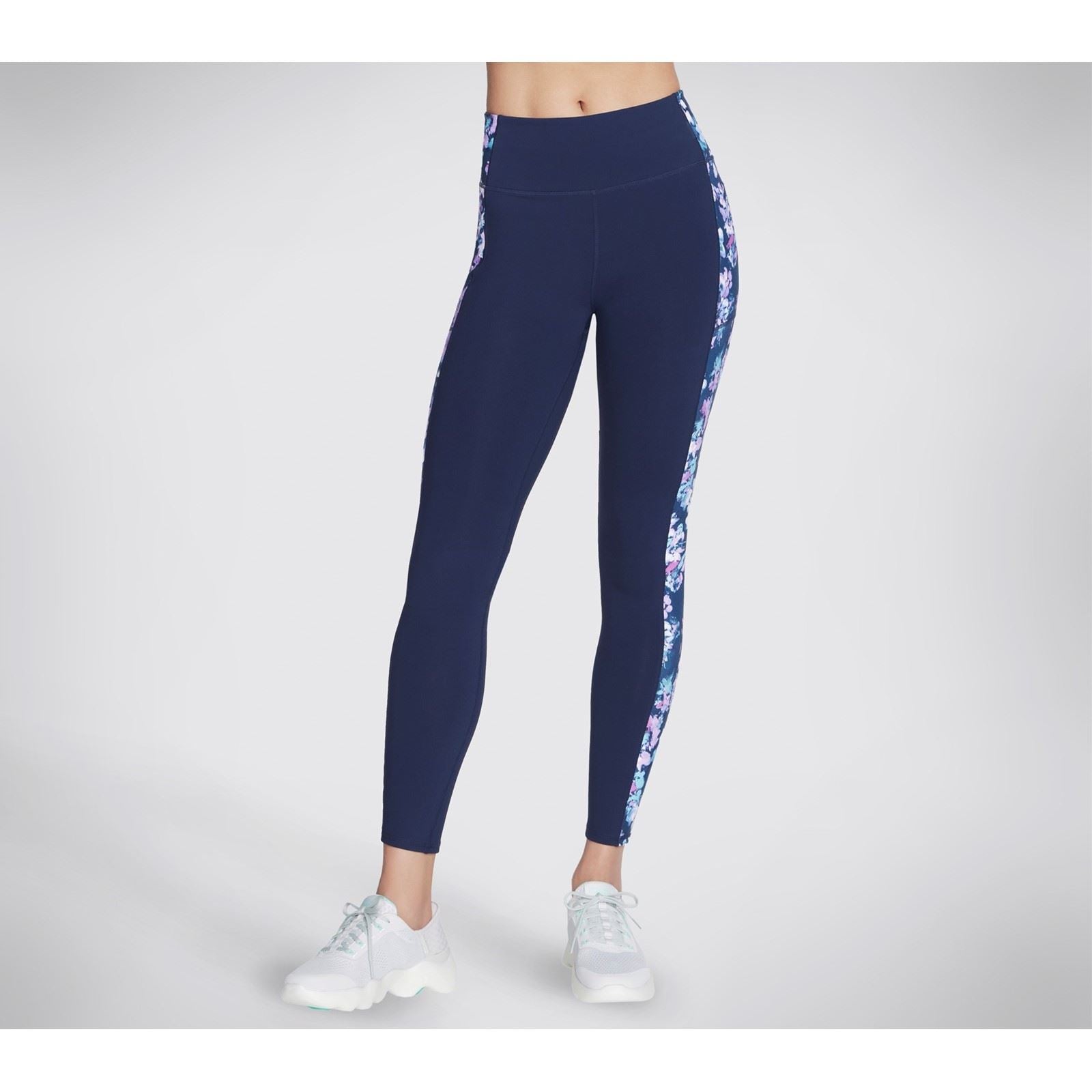 Skechers Performance GOWALK Misty Floral Legging Nylon Women's Blue Sports Leggings