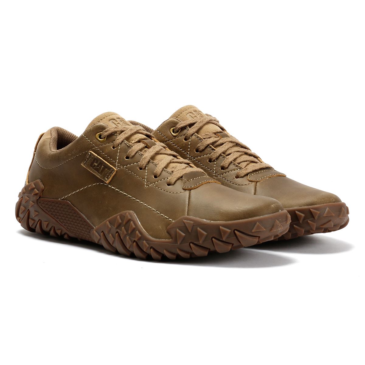 Caterpillar Gridlock Lo Full Grain Leather Men's Beaned Brown Lace-Up Shoes