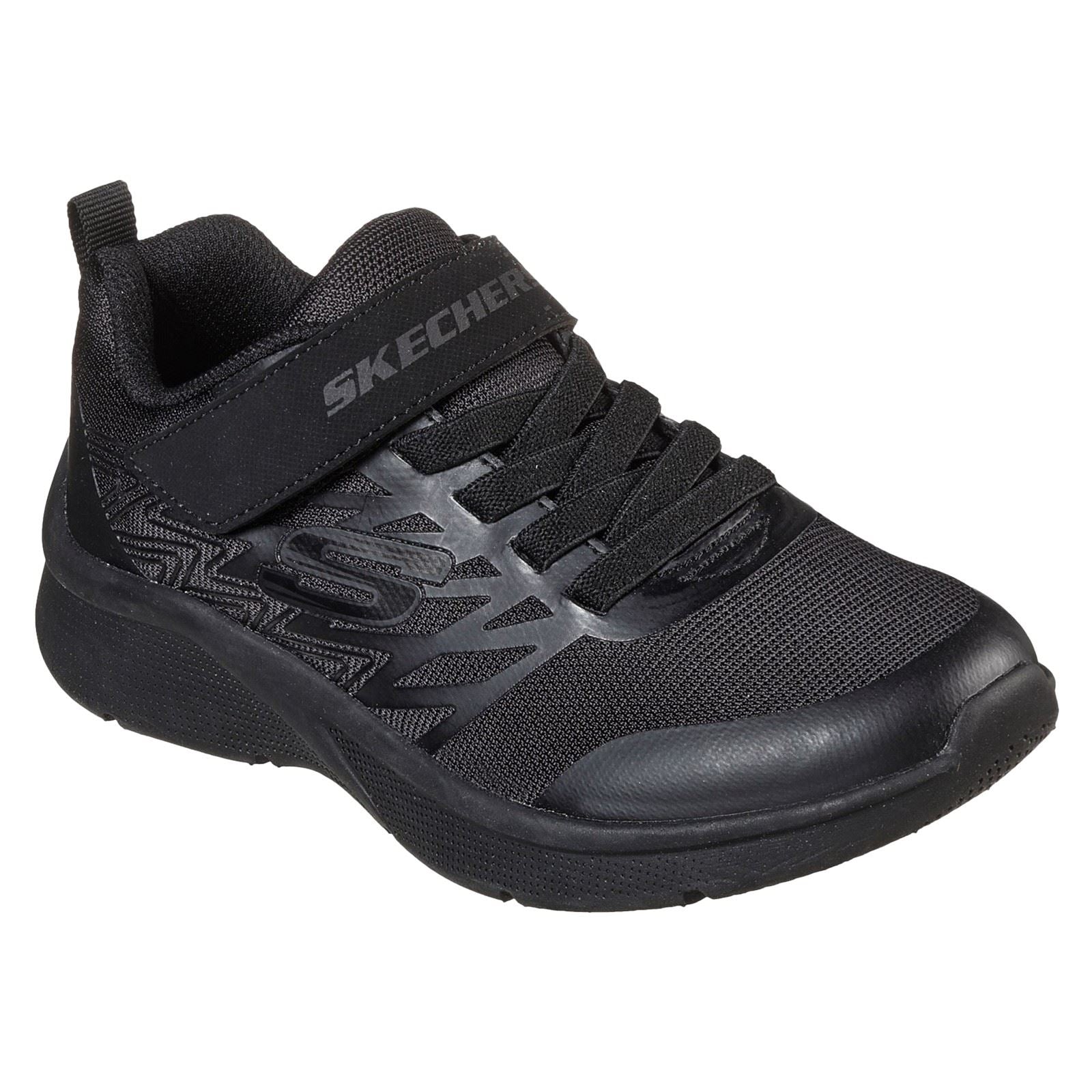 Skechers Microspec Texlor Synthetic Junior Black Trainers