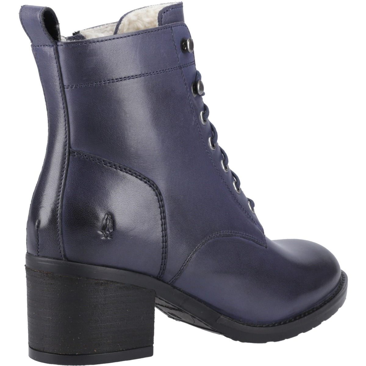 Hush Puppies Harriet Leather Women's Navy Heeled Ankle Boots