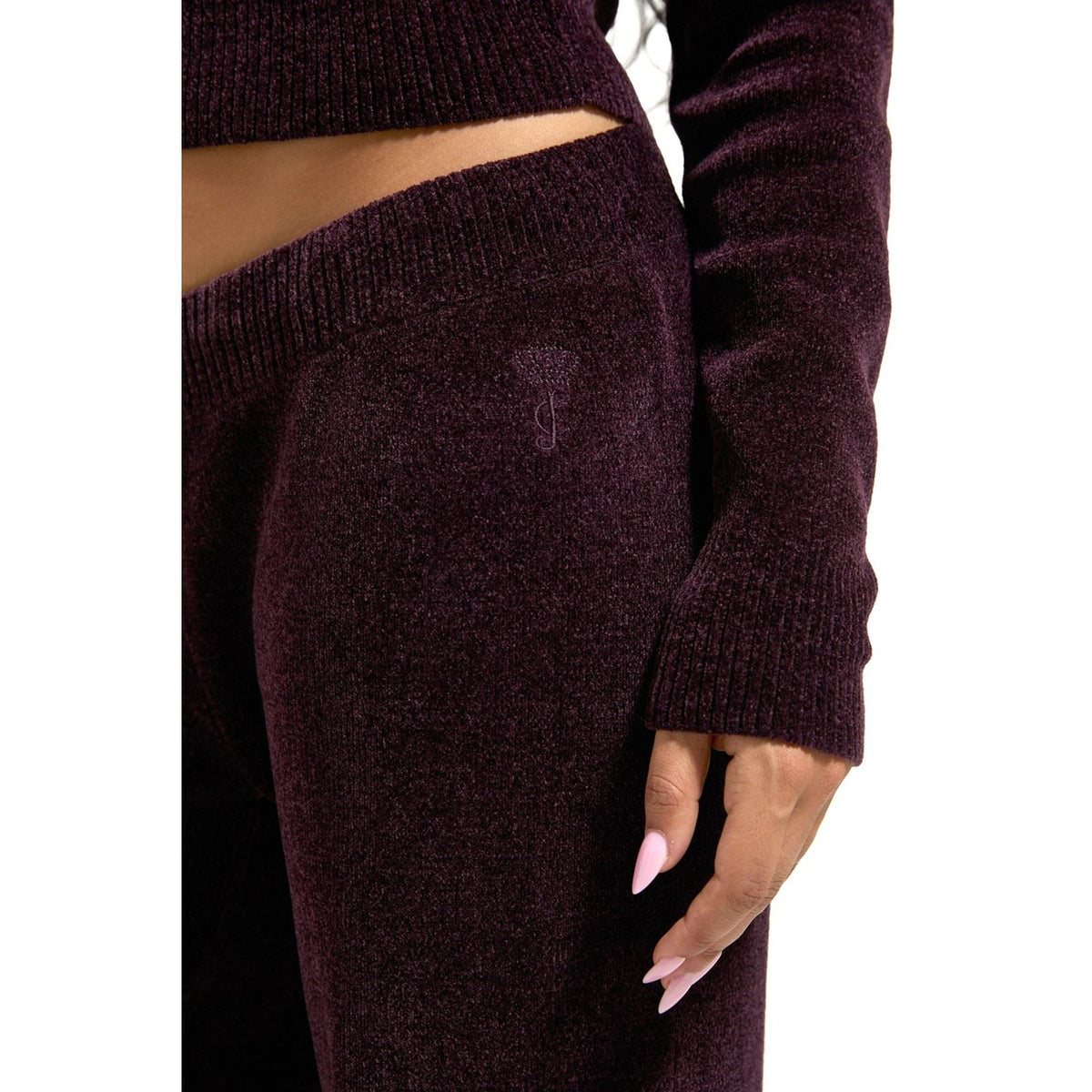 Juicy Couture Maya Knit Hoodie Women's Wine Hooded Sweatshirt