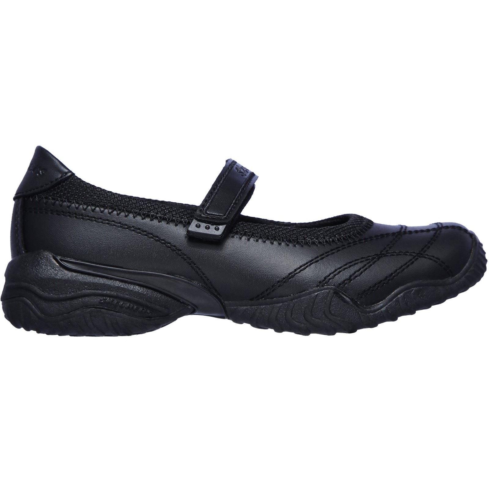 Skechers Velocity Pouty Leather Junior Black Shoes