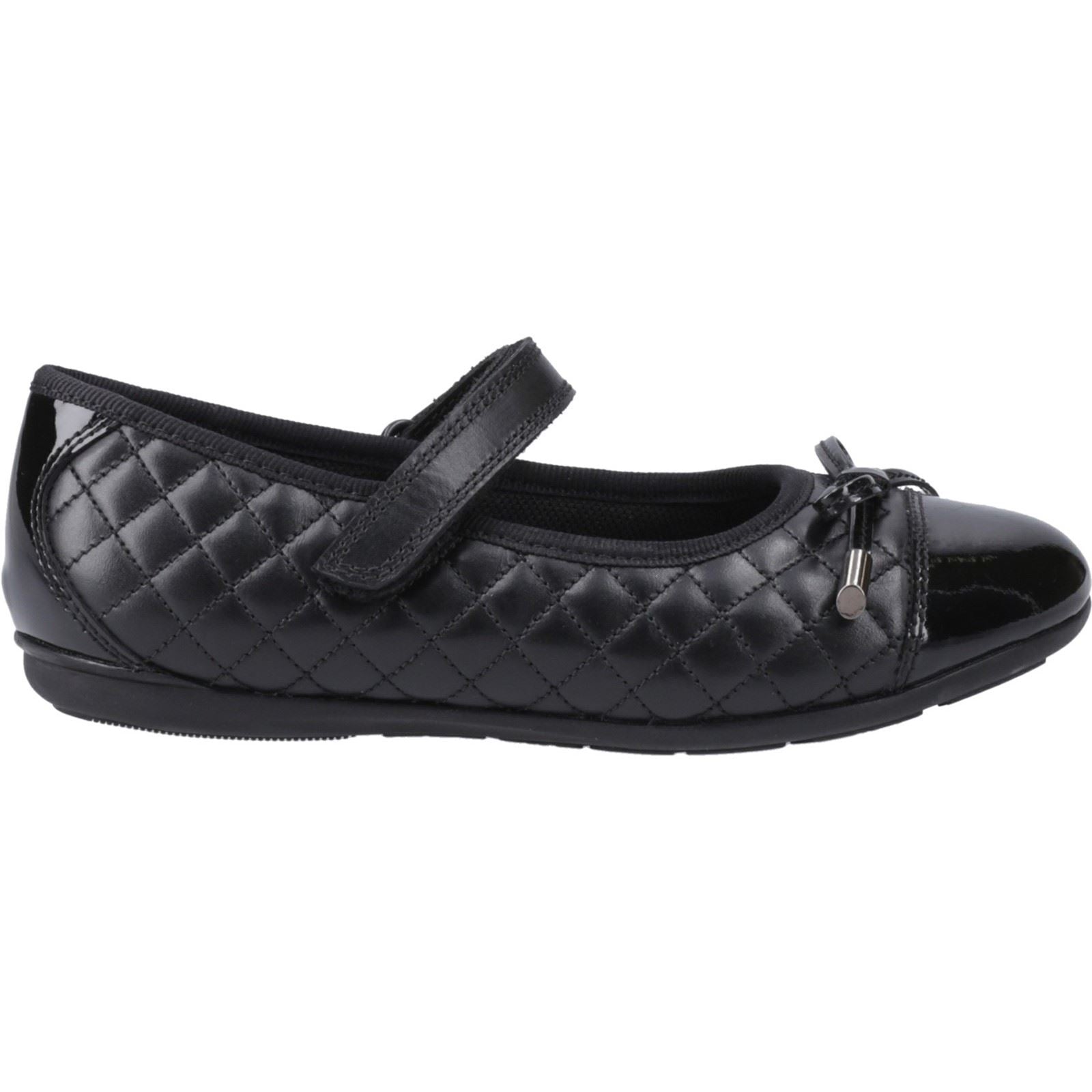 Hush Puppies Lottie Leather Youth Girl's Black Ballet Flats