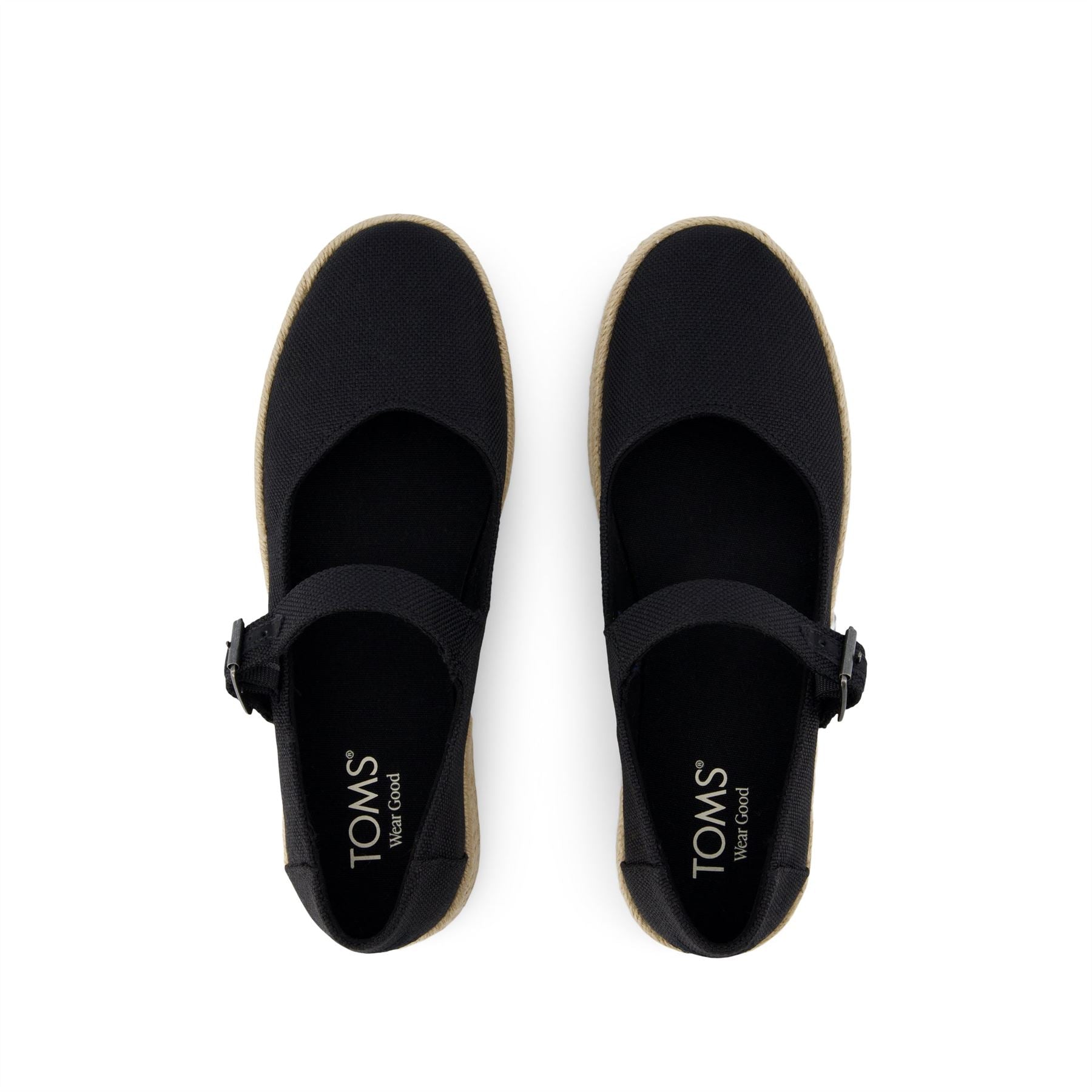 TOMS Carolina Mary Jane Textile Women's Black Espadrilles