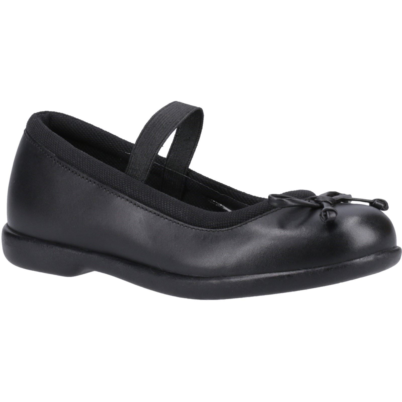 Hush Puppies Betty Leather Junior Black Shoes