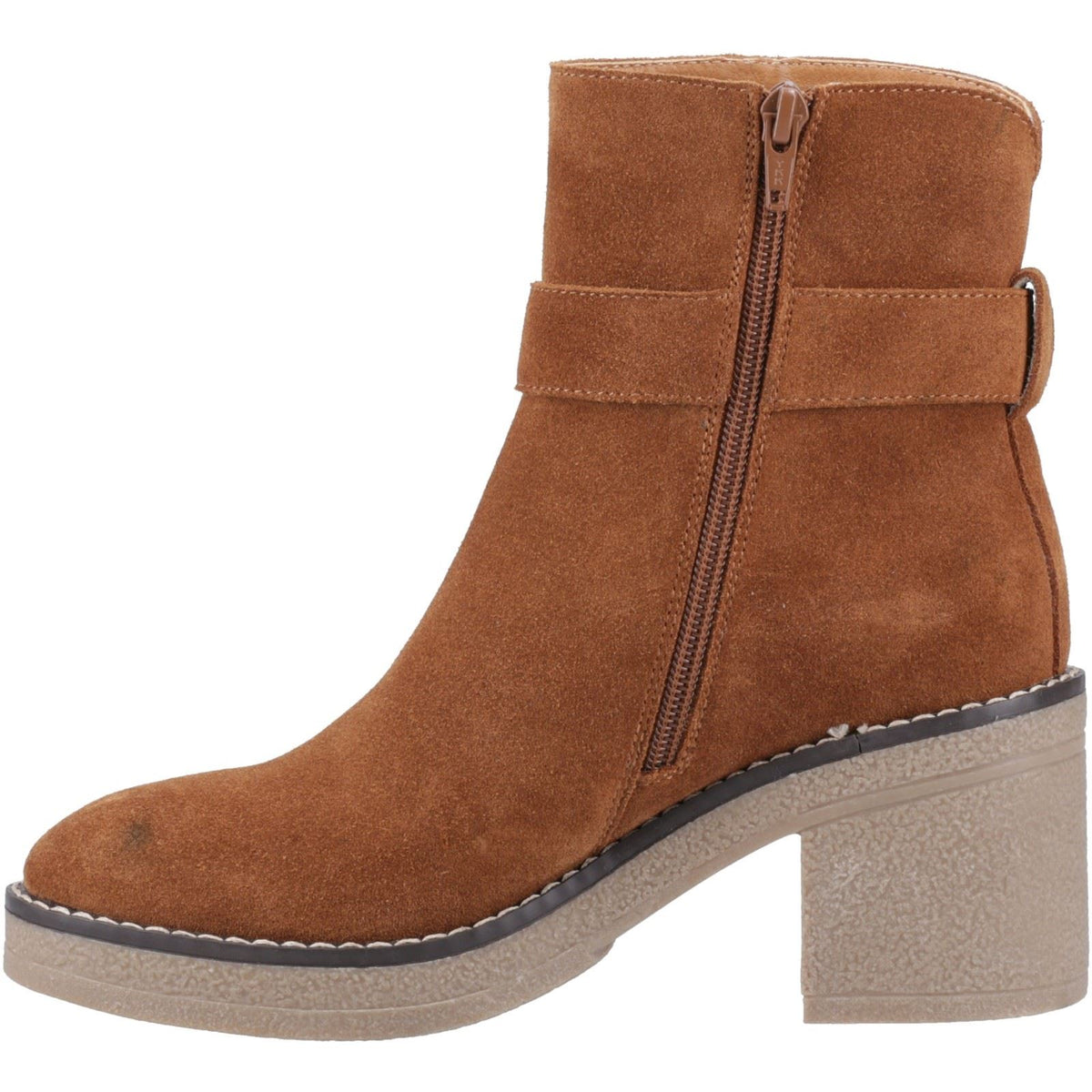 Hush Puppies Fearne Suede Women's Tan Heeled Ankle Boots