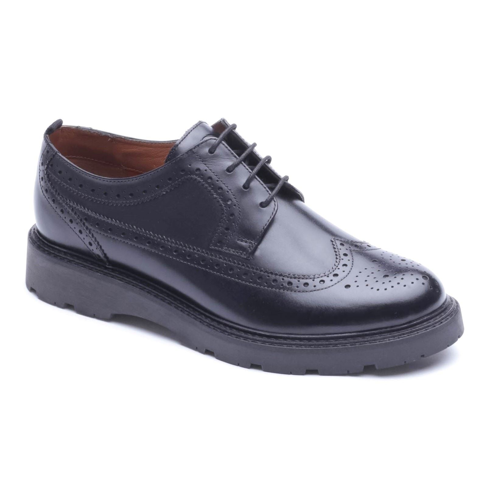 Base London Phase Leather Men's WAXY Black Brogues Shoes